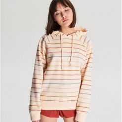 Bluza w paski z kapturem - Wielobarwny. Szare bluzy damskie Cropp, s, w paski, bez rękawów, z kapturem. Za 89,99 zł.