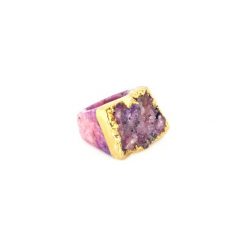 InspiRING Agat Róż Marmurkowy 1/4 Złoto rozmiar 8. Różowe pierścionki damskie marki Brazi druse jewelry, z agatem, złote. Za 320,00 zł.