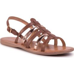 Sandały GEOX - J Sand.Eolie G. A J02BSA 043CF C6N6Q S Cognac/Dk Bronze. Pomarańczowe klapki damskie Geox, ze skóry ekologicznej, bez zapięcia. W wyprzedaży za 169,00 zł.