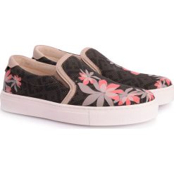 Liu-Jo Sneakersy "Slip-On Calla". Białe trampki i tenisówki damskie z nadrukiem, ze skóry. Za 299,00 zł.