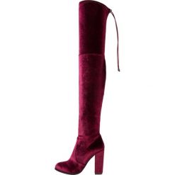 Buty zimowe damskie: Buffalo Kozaki na obcasie wine