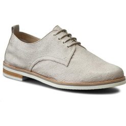 Oxfordy CAPRICE - 9-23200-28 Lt Grey Suede 201. Brązowe jazzówki damskie marki Caprice, eleganckie, na obcasie, na sznurówki. W wyprzedaży za 189,00 zł.
