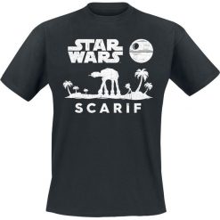 Star Wars Scarif T-Shirt czarny. Czarne koszulki męskie Star Wars, l, z nadrukiem, retro, z okrągłym kołnierzem. Za 74,90 zł.