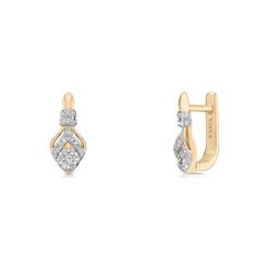 Wspaniałe Kolczyki - , Brylant 0,15ct. Szare kolczyki damskie W.KRUK, z brylantem. Za 2790,00 zł.