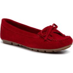 Mokasyny LASOCKI - OCE-NAVONA-05 Red. Czerwone mokasyny damskie Lasocki, na co dzień, z aplikacjami, ze skóry, bez obcasa, na płaskiej podeszwie, bez zapięcia. Za 139,99 zł.