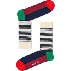 Happy Socks - Skarpetki Half Stripe. Czarne skarpetki damskie marki Happy Socks, z bawełny. W wyprzedaży za 29,90 zł.