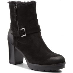 Botki GEOX - D Abrienne B D747EB 00023 C9999 Black. Czarne buty zimowe damskie Geox, ze skóry, na obcasie. W wyprzedaży za 319,00 zł.