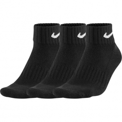 Skarpety Nike Value Quarter 3pak SX4926-001. Czarne skarpetki damskie Nike, bez wzorów, z bawełny. Za 44,99 zł.