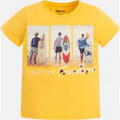 Mayoral - T-shirt dziecięcy 92-134 cm. Żółte t-shirty męskie Mayoral, z nadrukiem, z bawełny. Za 59,90 zł.