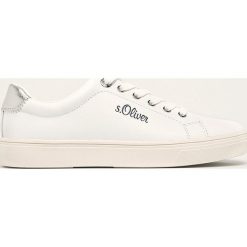 S. Oliver - Buty skórzane. Białe buty sportowe damskie S.Oliver, bez wzorów, z gumy, sportowe. Za 279,90 zł.