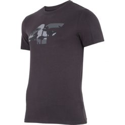 T-shirt męski TSM244 - ciemny szary. Szare koszulki męskie 4f, na lato, m, z nadrukiem, z bawełny, bez kołnierzyka, krótkie. W wyprzedaży za 39,99 zł.