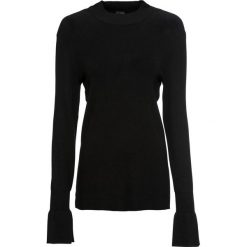 Sweter z rękawami z falbanami bonprix czarny. Czarne swetry damskie bonprix, bez wzorów, bez rękawów, bez kaptura. Za 74,99 zł.