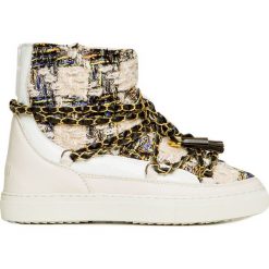Buty INUIKII SNEAKER ENGLISH TARTAN. Czarne śniegowce damskie Inuikii, ze skóry, na sznurówki. Za 1190,00 zł.