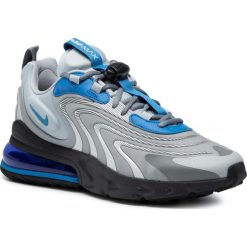Buty NIKE - Air Max 270 React Eng CJ0579 001 Lt Smoke Grey/Battle Blue. Szare półbuty męskie Nike, na co dzień, bez wzorów, z tworzywa sztucznego, bez zapięcia. Za 679,00 zł.