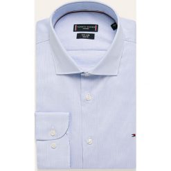 Tommy Hilfiger Tailored - Koszula. Niebieskie koszule męskie Tommy Hilfiger Tailored, bez wzorów, z bawełny, eleganckie, z włoskim kołnierzykiem, z długim rękawem. Za 299,90 zł.