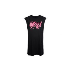 Topy na ramiączkach / T-shirty bez rękawów Diesel 00SFP 800CZ / T-Lucas. Czarne bluzki damskie Diesel, bez wzorów, bez kołnierzyka. Za 129,00 zł.