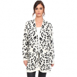 Kardigan "Leopard" w kolorze beżowym. Brązowe kardigany damskie marki Cosy Winter, s, z motywem zwierzęcym. W wyprzedaży za 181,95 zł.