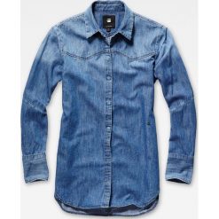 G-Star Raw - Koszula. Niebieskie bluzki damskie G-Star RAW, s, bez wzorów, z bawełny, klasyczne, z klasycznym kołnierzykiem, z długim rękawem. W wyprzedaży za 299,90 zł.