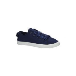 Buty Casu Granatowe trampki z kokardą wiązane wstążką H938-4. Niebieskie trampki i tenisówki damskie marki Casu, bez wzorów, bez zapięcia. Za 49,99 zł.