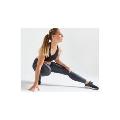 Legginsy fitness kardio damskie 120 szare. Niebieskie legginsy sportowe damskie DOMYOS, xs, z elastanu, na fitness i siłownię. Za 49,99 zł.