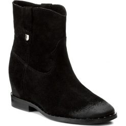 Buty zimowe damskie: Botki R.POLAŃSKI – 0880 Czarny Zamsz/Olej