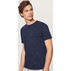 T-shirty męskie: T-shirt z melanżowanej dzianiny – Granatowy