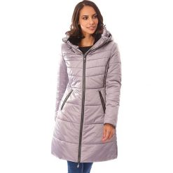 Płaszcz przejściowy w kolorze jasnoszarym. Szare płaszcze damskie Snowie Collection, m, bez wzorów, ze skóry. W wyprzedaży za 175,95 zł.