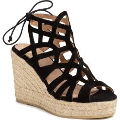 Espadryle KANNA - KV20062 Cortina Negro. Czarne espadryle damskie Kanna, bez wzorów, ze skóry, bez obcasa, na obcasie. Za 379,00 zł.