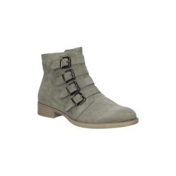 Botki damskie: Botki Sergio Leone Oliwkowe botki wiosenne z klamrami BT302-19M