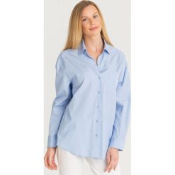 KOSZULA LAMPARA Weekend Max Mara. Niebieskie koszule damskie Weekend Max Mara, na co dzień, bez wzorów, z bawełny, z włoskim kołnierzykiem, bez rękawów. Za 517,30 zł.