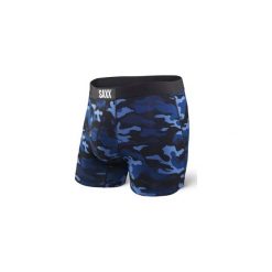 BOKSERKI MĘSKIE SAXX VIBE - BLUE CAMO. Niebieskie bokserki męskie Saxx, bez wzorów, z wiskozy. Za 139,00 zł.