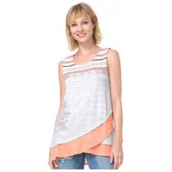Desigual Top Damski Masiel L Wielokolorowy. Szare t-shirty damskie Desigual, l. W wyprzedaży za 129,00 zł.