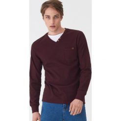 Koszulka longsleeve - Bordowy. Czerwone koszulki męskie House, s, bez wzorów, bez kołnierzyka, bez rękawów. Za 49,99 zł.