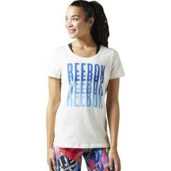 Topy sportowe damskie: Reebok Koszulka damska Echo Scoop Chalk biała r. S (BK6649)
