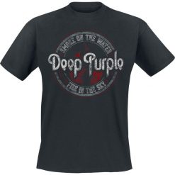 Deep Purple Smoke on the water T-Shirt czarny. Czarne koszulki męskie Deep Purple, l, z nadrukiem, klasyczne, z okrągłym kołnierzem. Za 74,90 zł.