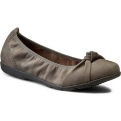 Baleriny CAPRICE - 9-22103-23 Grey Nubuck 202. Szare baleriny damskie marki Caprice, z nubiku. W wyprzedaży za 139,00 zł.