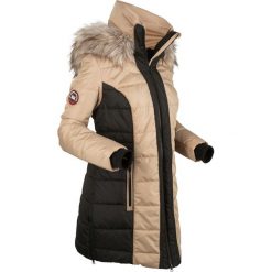 Płaszcz outdoorowy bonprix beżowy. Brązowe płaszcze damskie bonprix, s, z futra. Za 269,99 zł.