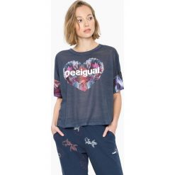 Topy sportowe damskie: Koszulka funkcyjna „Desigual Mesh” w kolorze niebieskim