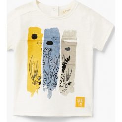 Mango Kids - T-shirt dziecięcy Tunez 80-104 cm. Szare t-shirty męskie marki Mango Kids, z nadrukiem, z bawełny. Za 35,90 zł.