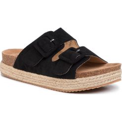Espadryle REFRESH - 69646 Black. Czarne espadryle damskie Refresh, bez wzorów, ze skóry, bez obcasa. Za 169,00 zł.