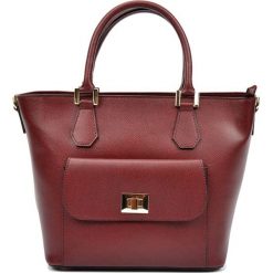 Torebki klasyczne damskie: Skórzana torebka w kolorze bordowym – (S)26 x (W)37 x (G)16 cm
