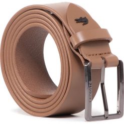 Pasek Męski LACOSTE - RC4024 Coffee/Coffee E48. Pomarańczowe paski męskie Lacoste, w paski, ze skóry. Za 319,00 zł.