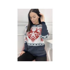 Krótki sweter w świąteczne wzory. Swetry damskie Bird, s, bez wzorów, wizytowe, z krótkim rękawem, krótkie, bez kaptura. Za 181,00 zł.