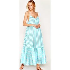 Sukienka letnia Liu Jo Beachwear VA0063 T5899. Niebieskie sukienki damskie Liu Jo Beachwear, na lato, s, bez wzorów, z bawełny, bez kołnierzyka, bez rękawów. Za 899,00 zł.