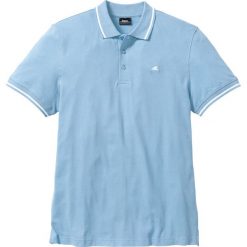 Shirt polo, krótki rękaw bonprix lodowy niebieski. Niebieskie koszulki męskie bonprix, s, z haftami, z bawełny, z krótkim rękawem. Za 37,99 zł.