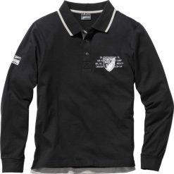 Shirt polo z długim rękawem Regular Fit bonprix czarny. Czarne koszulki męskie bonprix, xl, bez wzorów, z długim rękawem. Za 44,99 zł.