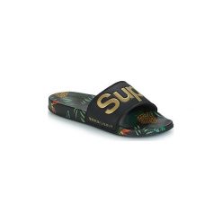 Klapki Superdry SUPERDRY BEACH SLIDE. Czarne klapki damskie marki Superdry, bez wzorów, bez obcasa. Za 129,00 zł.