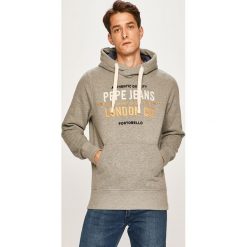 Pepe Jeans - Bluza Neville. Szare bluzy męskie Pepe Jeans, m, z aplikacjami, z bawełny, z kapturem, bez rękawów, z kapturem. W wyprzedaży za 199,90 zł.