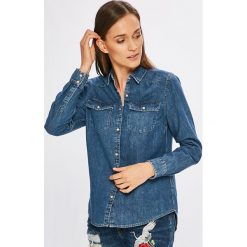 Tommy Jeans - Koszula Western. Szare koszule jeansowe damskie Tommy Jeans, m, klasyczne, z klasycznym kołnierzykiem, z długim rękawem. W wyprzedaży za 219,90 zł.