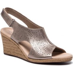 Espadryle CLARKS - Lafley Rosen 261337724 Pewter Metallic. Szare espadryle damskie marki Clarks, bez wzorów, ze skóry, bez obcasa, na obcasie. Za 279,00 zł.